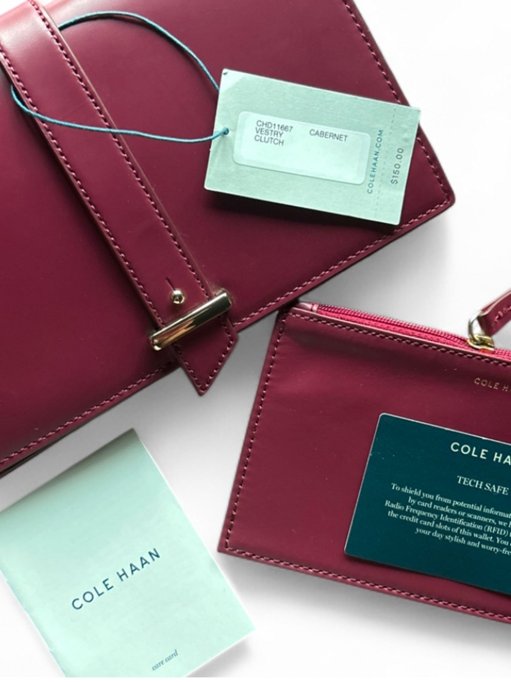 Cole Haan Cabernet Vestry Clutch Wallet Set